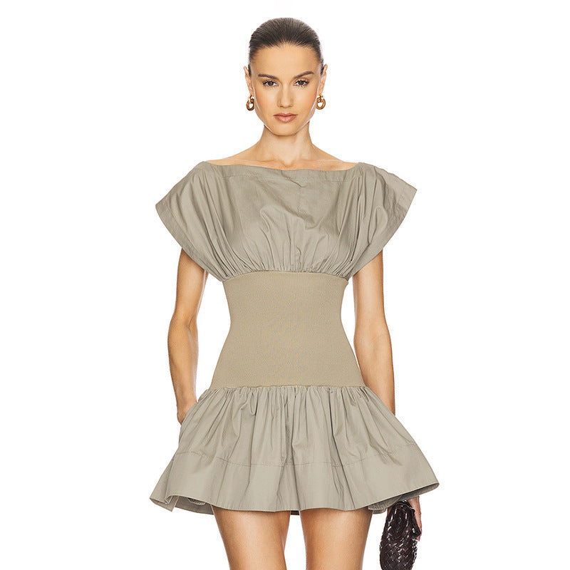 Solid Elegant Waist Slim Fit Dress
