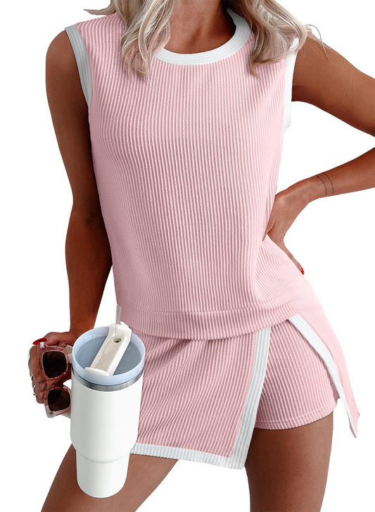 Athletic two-piece lounge set by M Chic Boutique featuring comfortable matching top and pants for casual wear.
