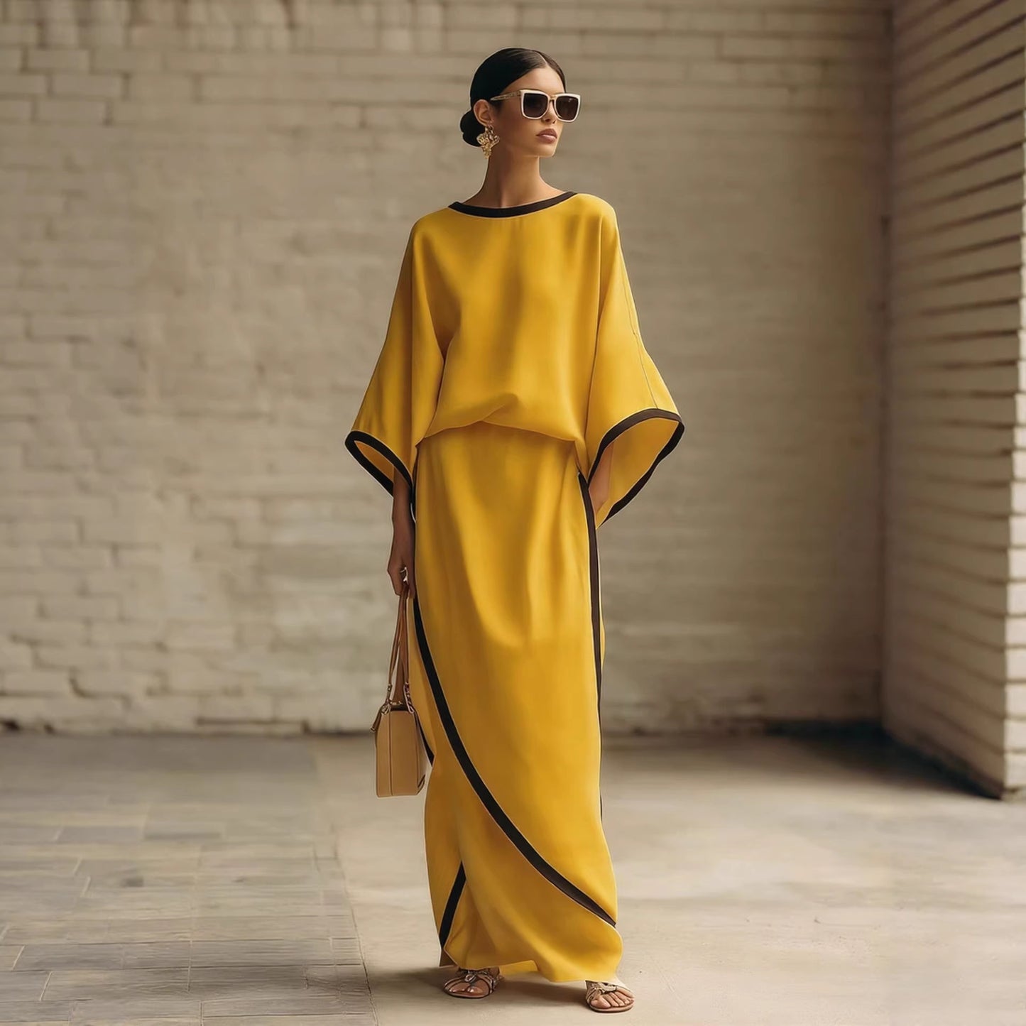 Loose-fitting Wide-leg Pants Two-piece Set