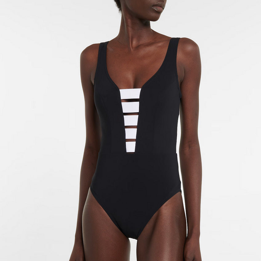 V-neckOne-piece Swimsuit
