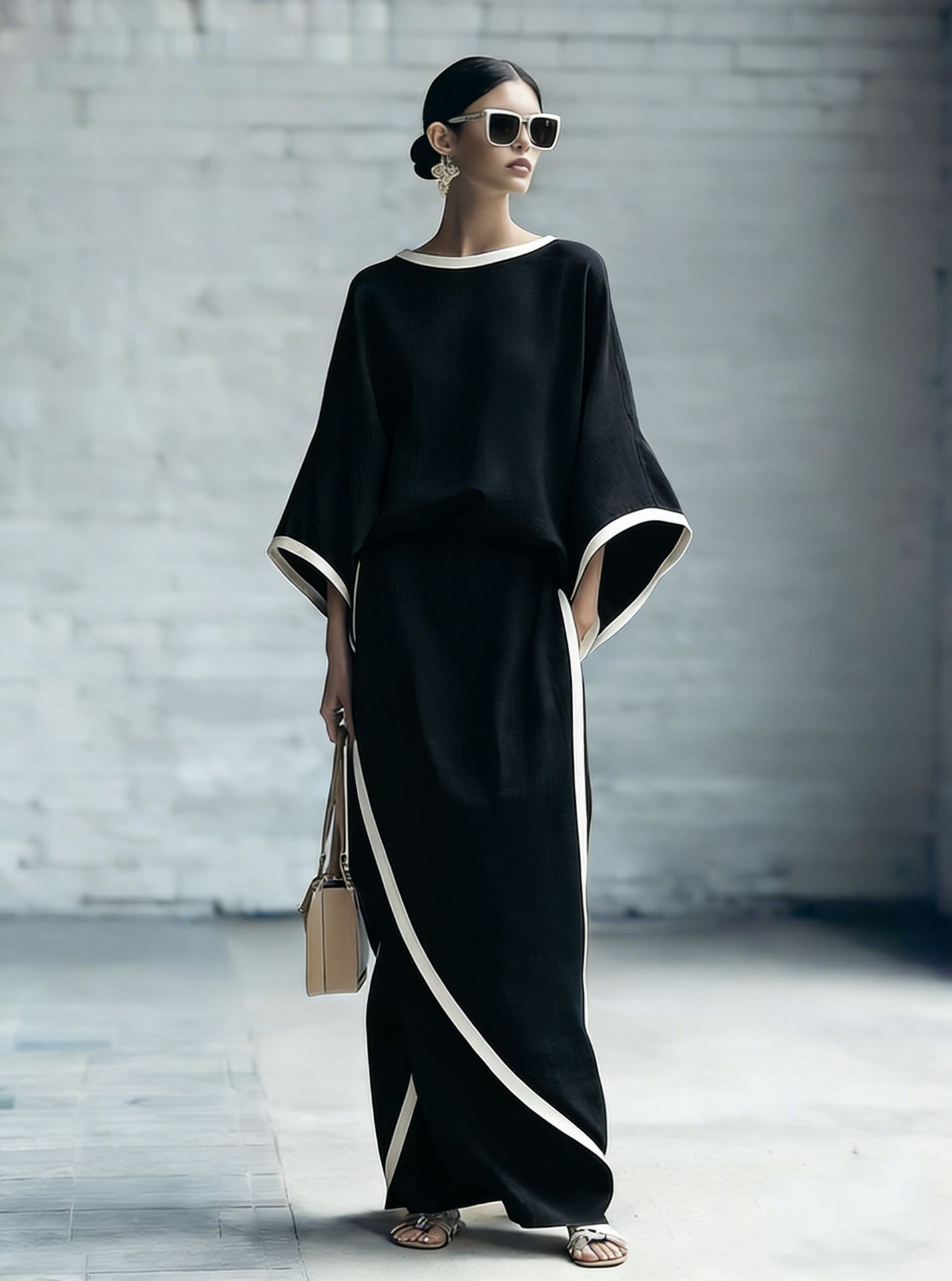 Loose-fitting Wide-leg Pants Two-piece Set