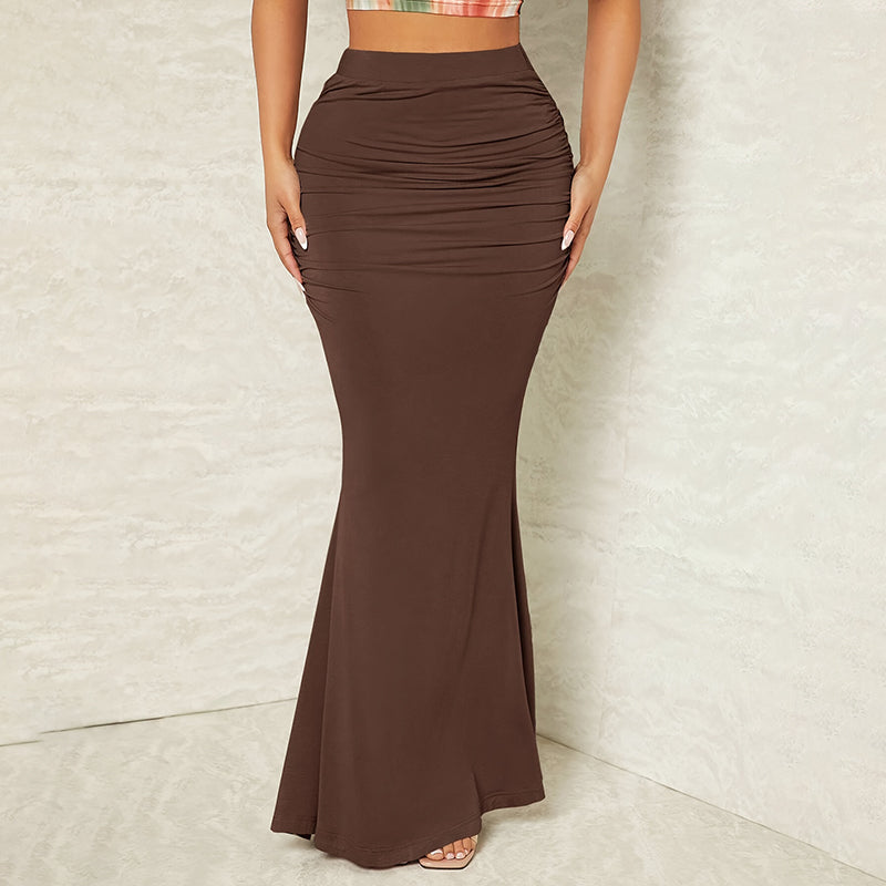 M Chic Boutique mermaid pencil skirt in vibrant color, featuring a fitted silhouette and flared hemline.
