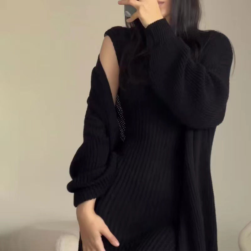 Lazy Knitwear Long Skirt Suit