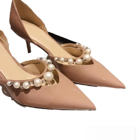 Pointed Patent Leather High Heels