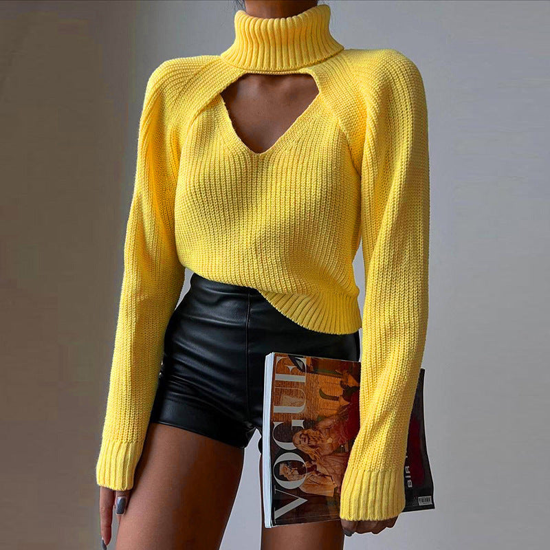 Solid Elegant Hollow Sweater