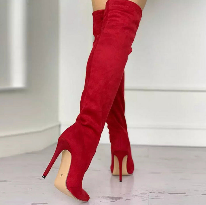 Pointed Toe High Heel Boots