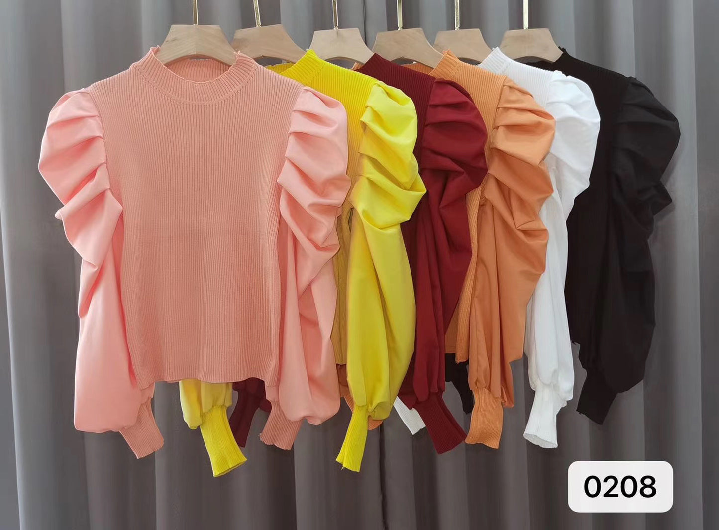 Solid-Color French-Style Designer Puff-Sleeve Shirt - M Chic Boutique