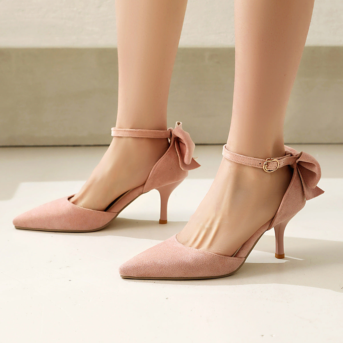 Pointed-toe Bowknot High Heels