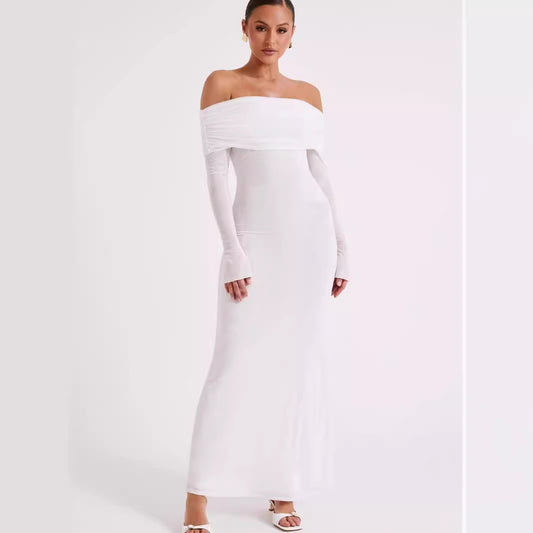 Off-neck Backless Socialite Dress