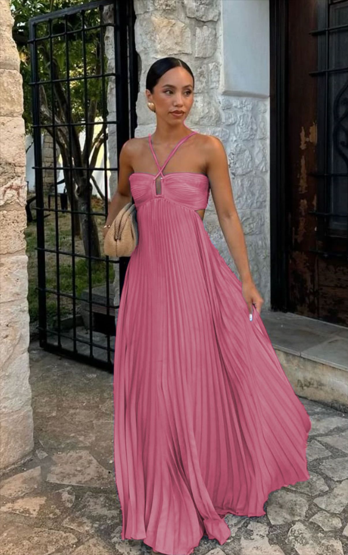 Tube-top Pleated Sleeveless Sling Dress