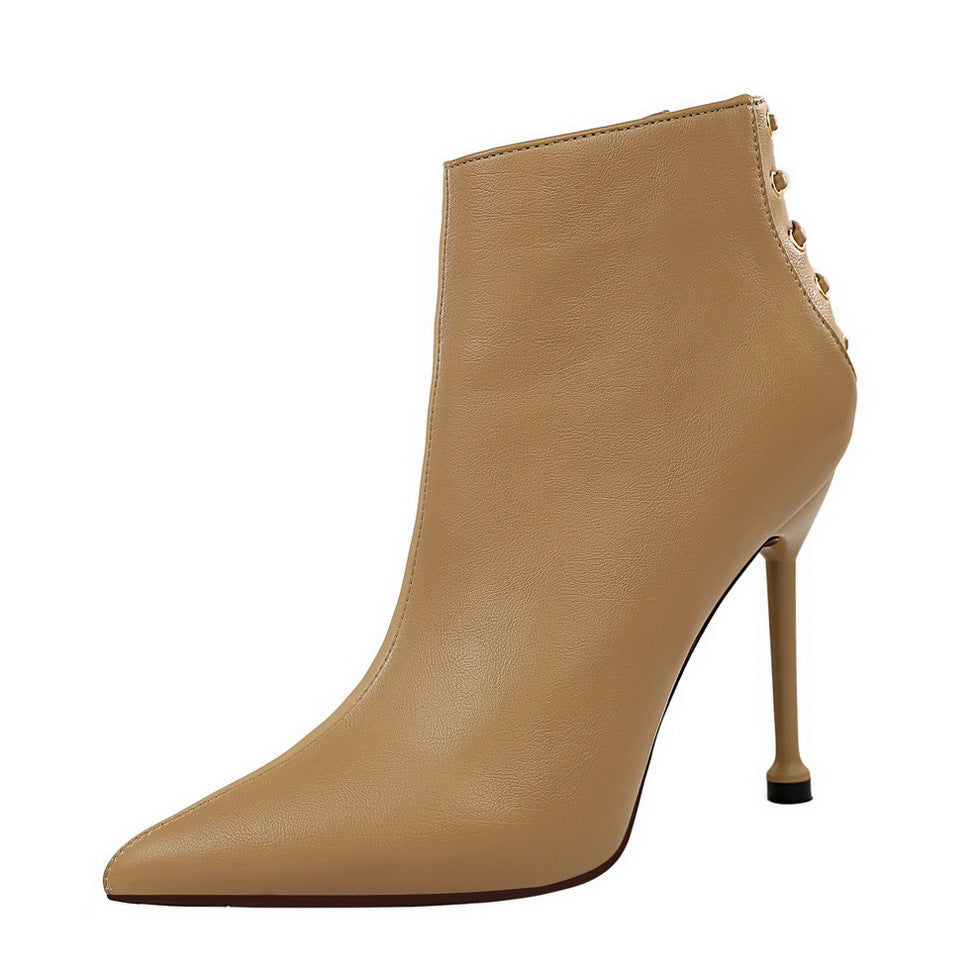 High Heel Pointed Toe Short Boots